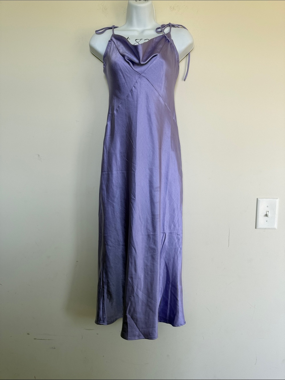 Hello Molly Lilac Satin Cowl Slip Dress - Picture 2 of 7
